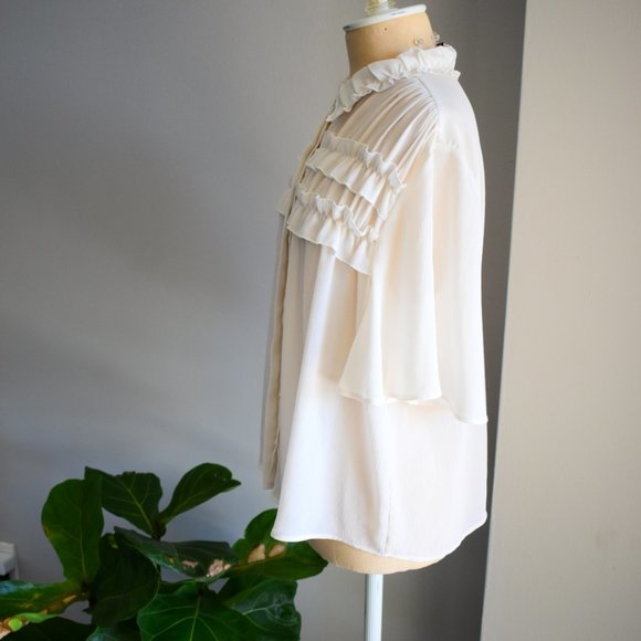 Cream Ruffle Top - Picture 3 of 5